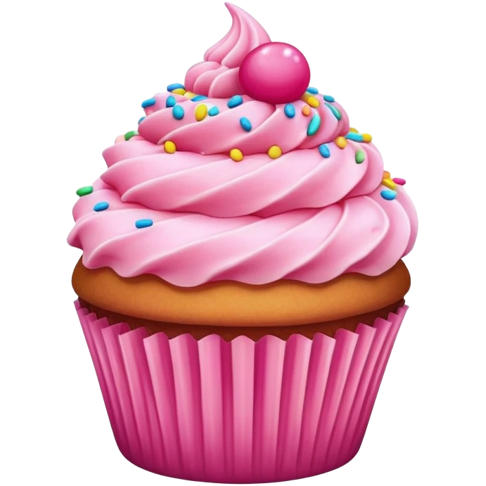 cupcake with pink icing emoji