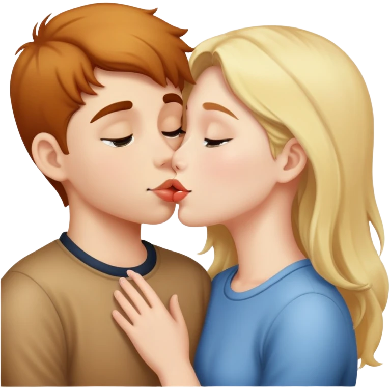Girl is kissing a boy emoji