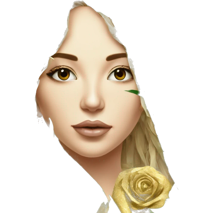  Hemp 420 lady face melting gold drizzle kintsugi palm leaves tropical made of 420 origami newspaper roses hemp leaves lantern fairy lights burning paper and hemp leaves in hair emoji