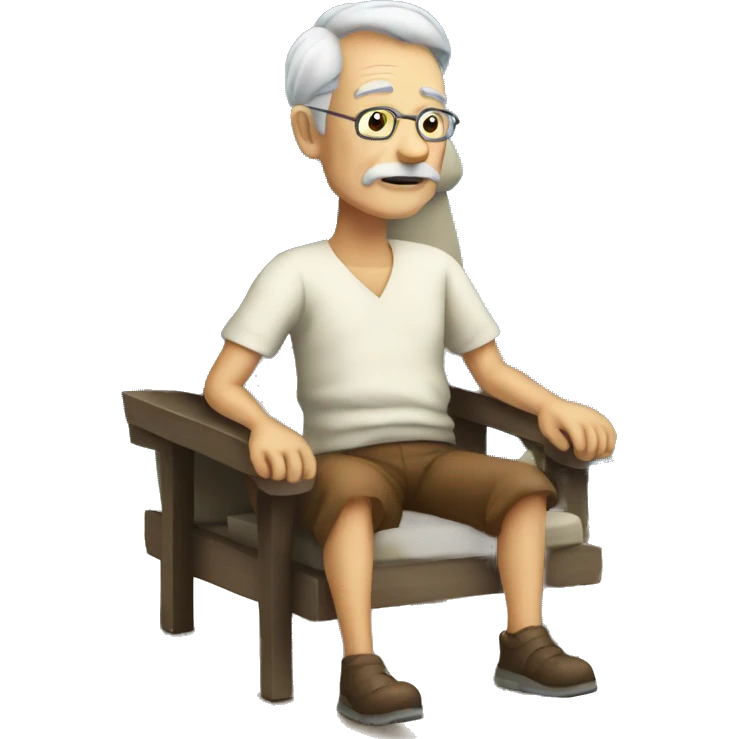 Old man sit on a transat emoji