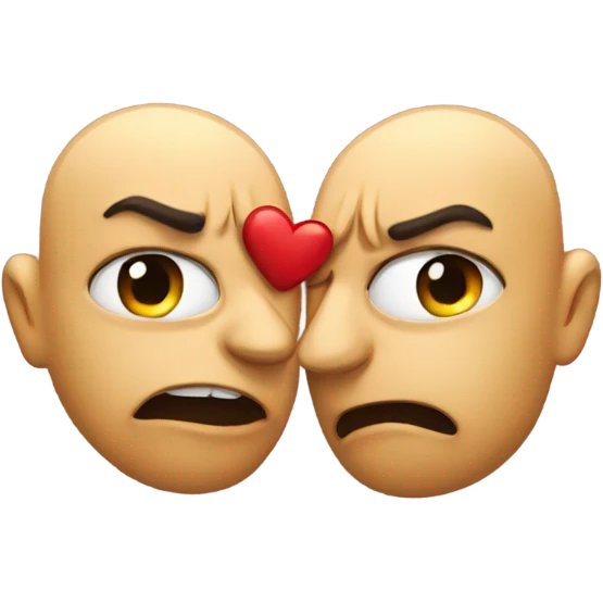 Kissing but angry emoji