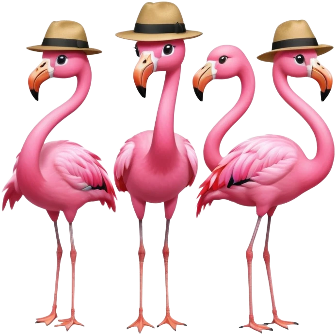 Fedora Flamingos emoji