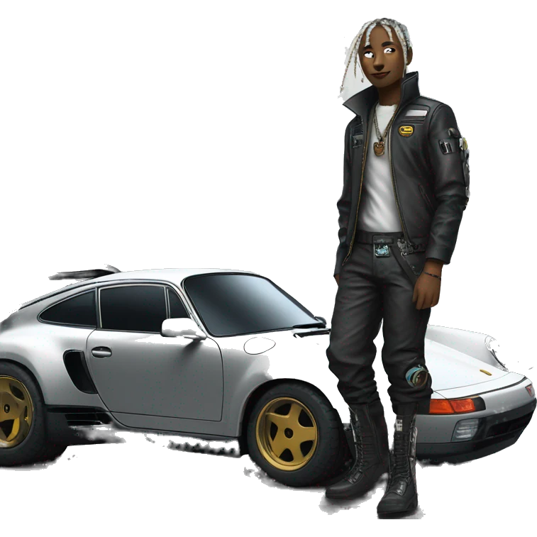 cyber punk next to porsche emoji