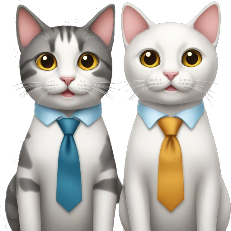 two cats wearing ties emoji