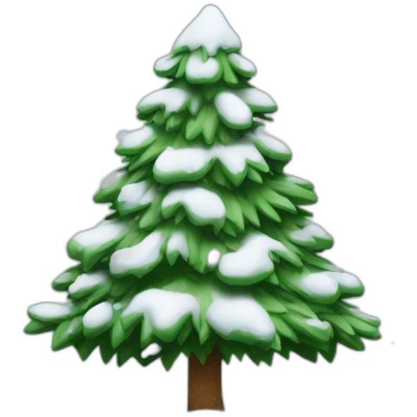 christmas tree with snow emoji