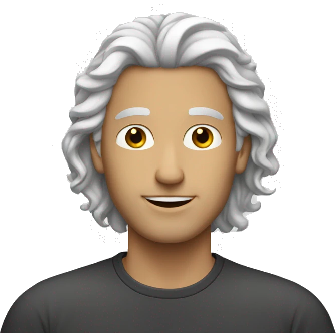 white man-wavy-hair-middle-parting emoji