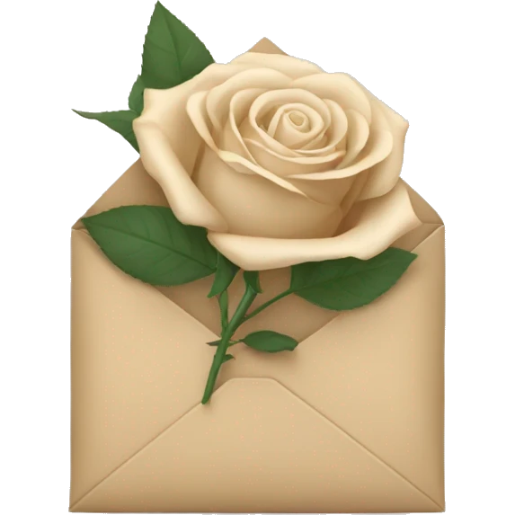Beige roses in an envelope emoji