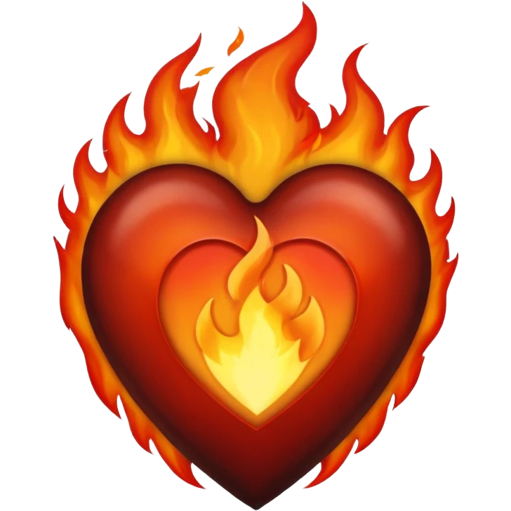 Black heart + fire emoji