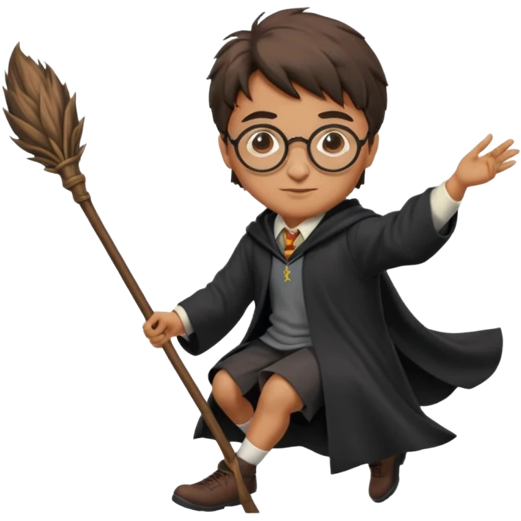 Harry potter flying on a broomstick emoji