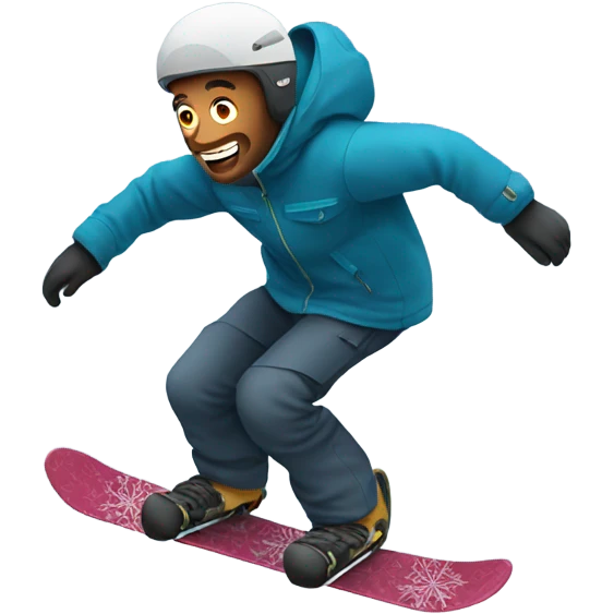 White man snowboarding downhill emoji