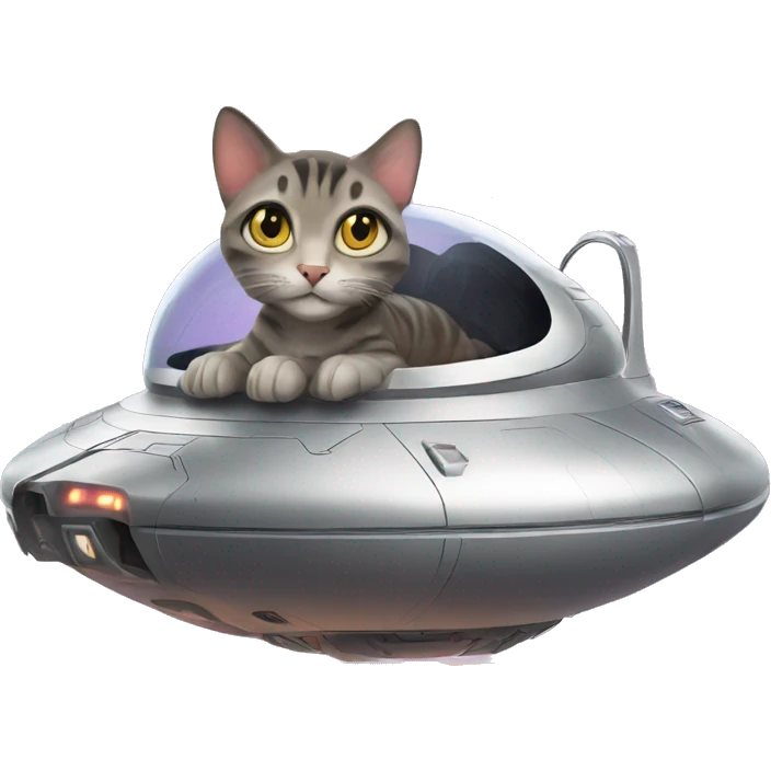 hovercat on alien spaceship emoji