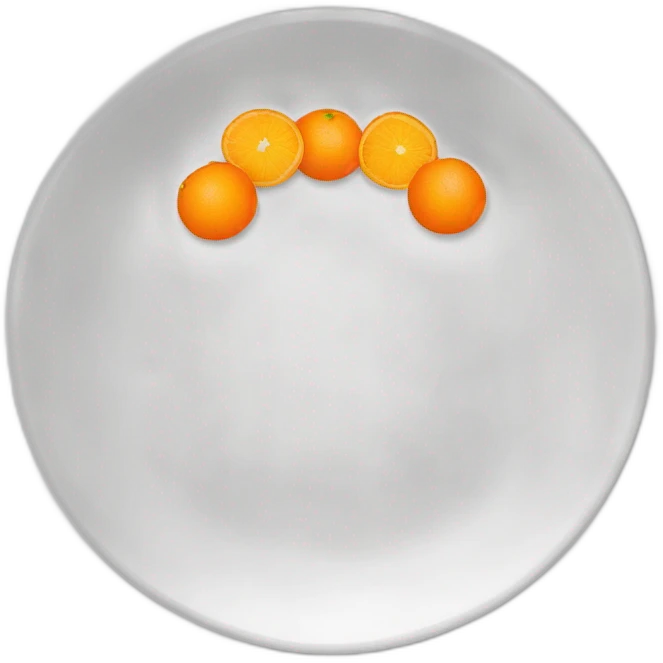 plate with two orange semicircles in the upper and down side  emoji