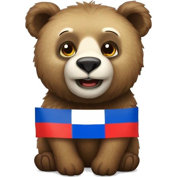 Bär mit russischer Flagge  emoji