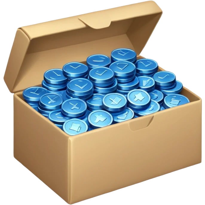 blue coins credit in a package emoji