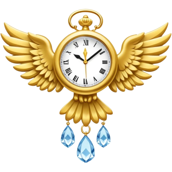 Emoji del signo Lúmiar: un reloj luminoso con alas, colores dorado y blanco, estilo minimalista, sensación de claridad, intuición y calma.”
 emoji