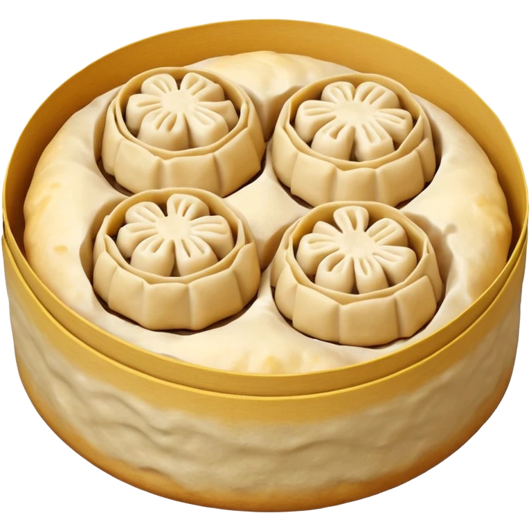 siu mai (a type of dim sum, just 1 cube of white color fish patty wrapped by yellow dough, leaving only the top part unwrapped, shape looks like short cylinder shape) emoji