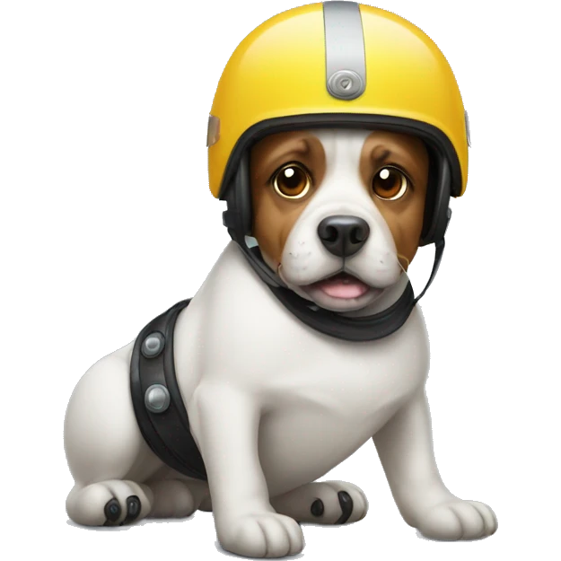 a dog in a helmet on rollers
 emoji