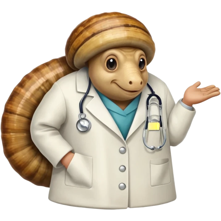 Escargot avec une blouse de médecin  emoji