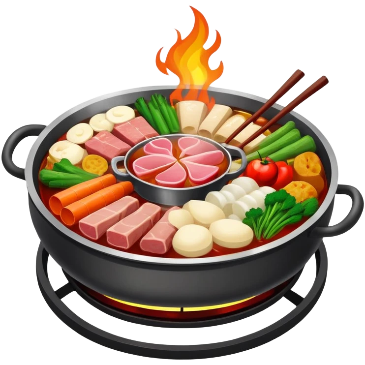 Traditional Chinese hotpot with charcoal fire base emoji