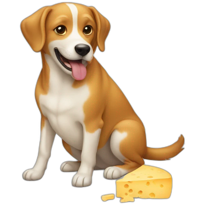 dog eating cheese emoji
