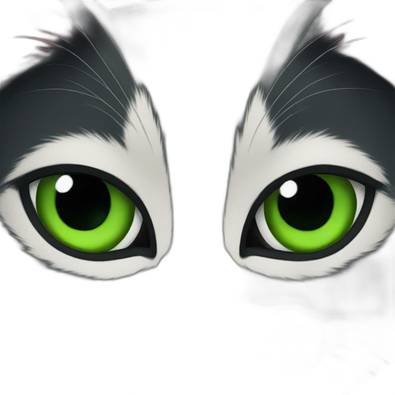Black cat with green eyes emoji