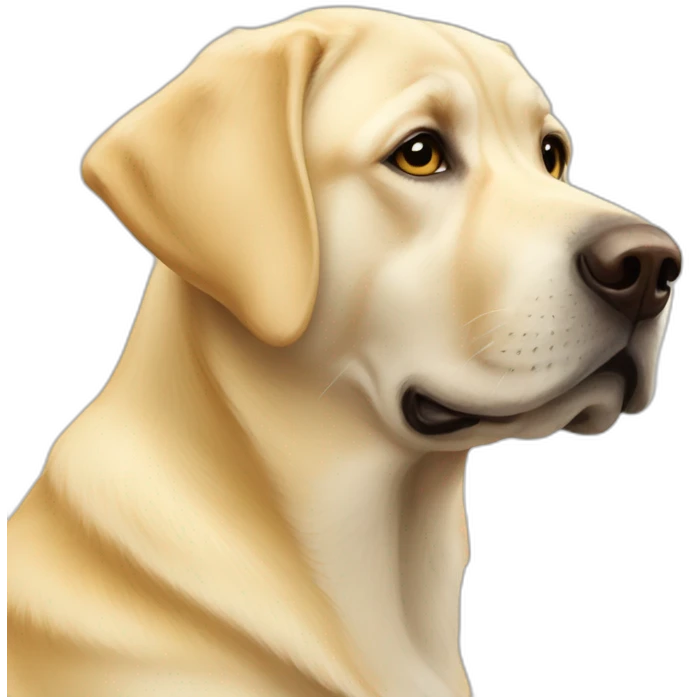 Yellow lab giving kisses emoji