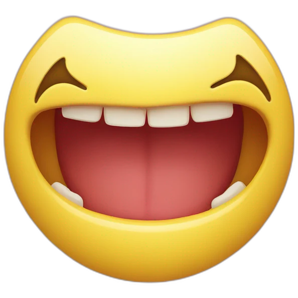 a yellow smiley with half of teeth showing to the side of mouth while second part of the mouth is closed emoji