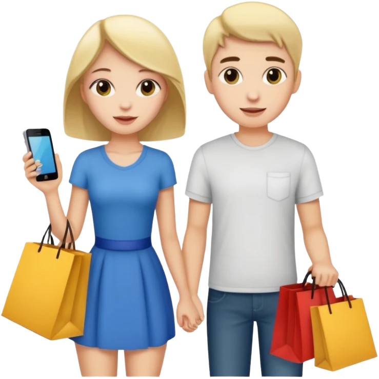 Girl shopping with Boyfriend  emoji
