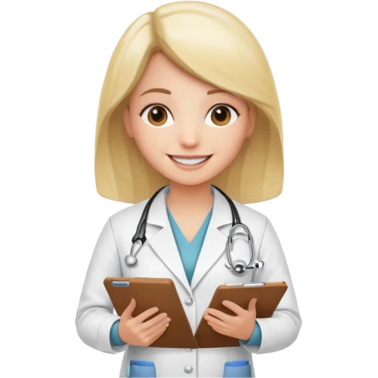 woman medic accepting application for job emoji