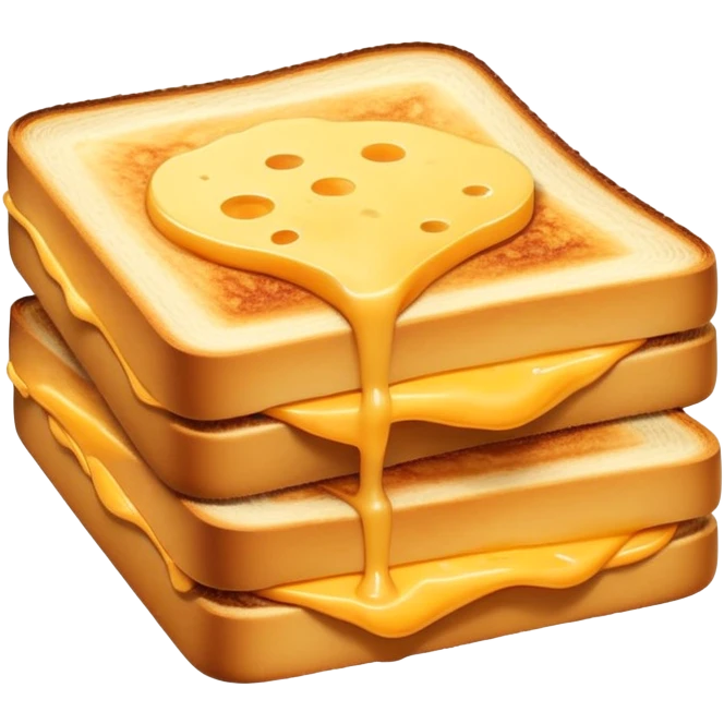 Kaas tosti cut diagonally with melted cheese visible emoji