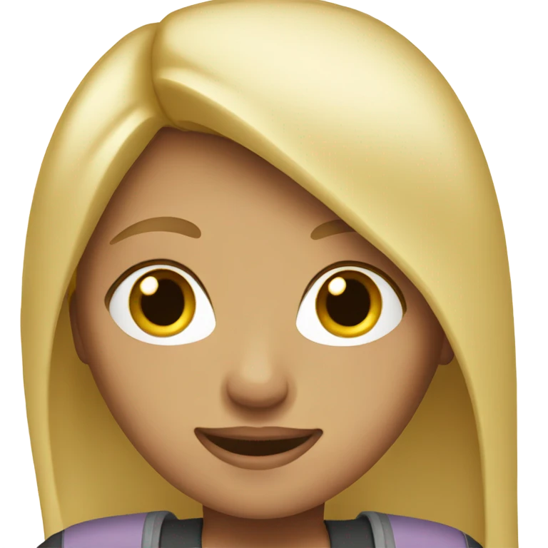 Blonde straight hair girl emoji