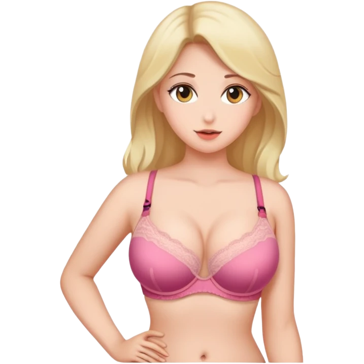 Pussy, bra, girl, big breasts emoji