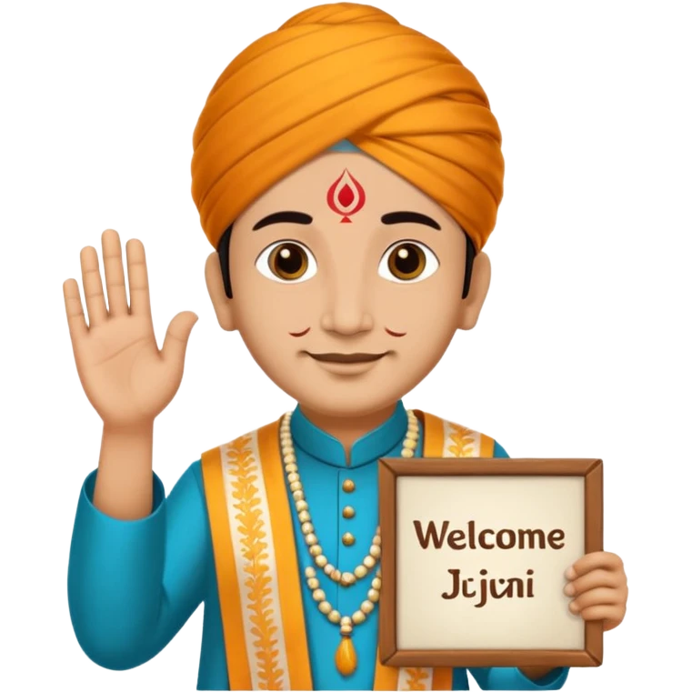 PANDIT JI WITH WELCOME TYPE emoji