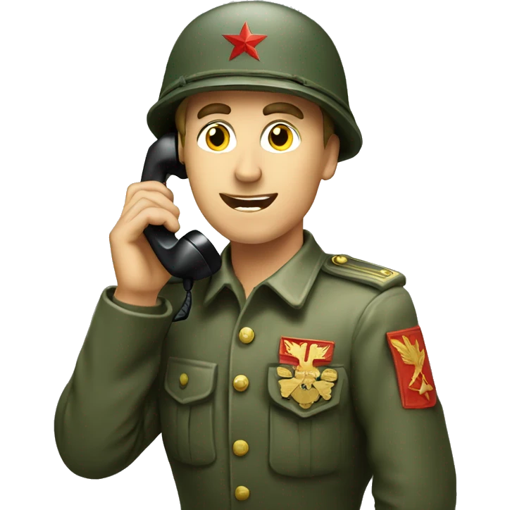 soviet soldier talking phone emoji