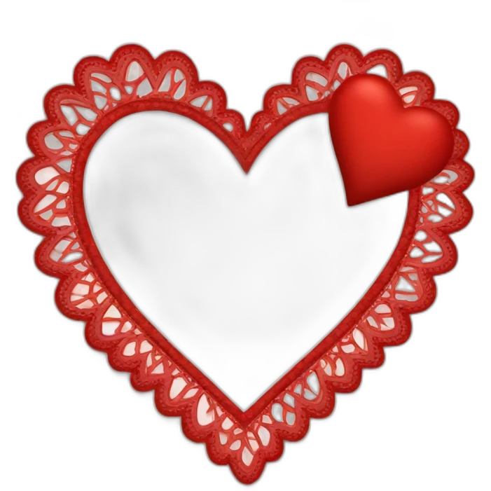 Red lace heart frame  emoji