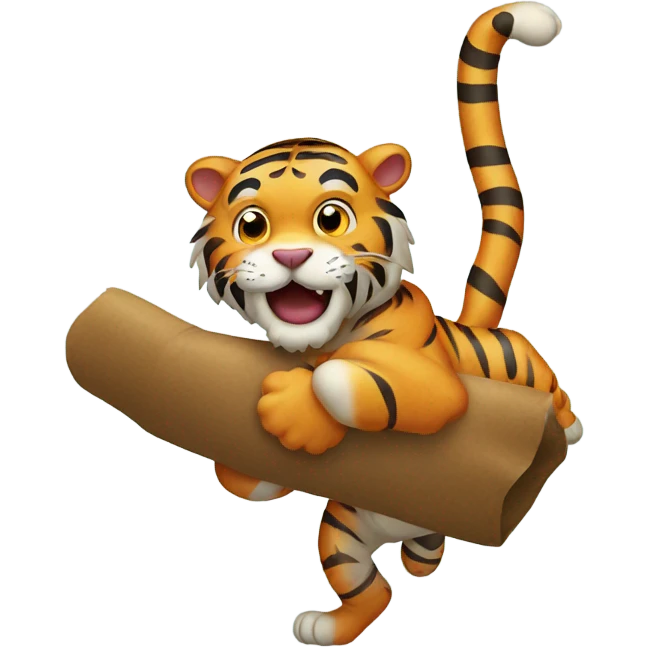 tiger lifting dumbe emoji