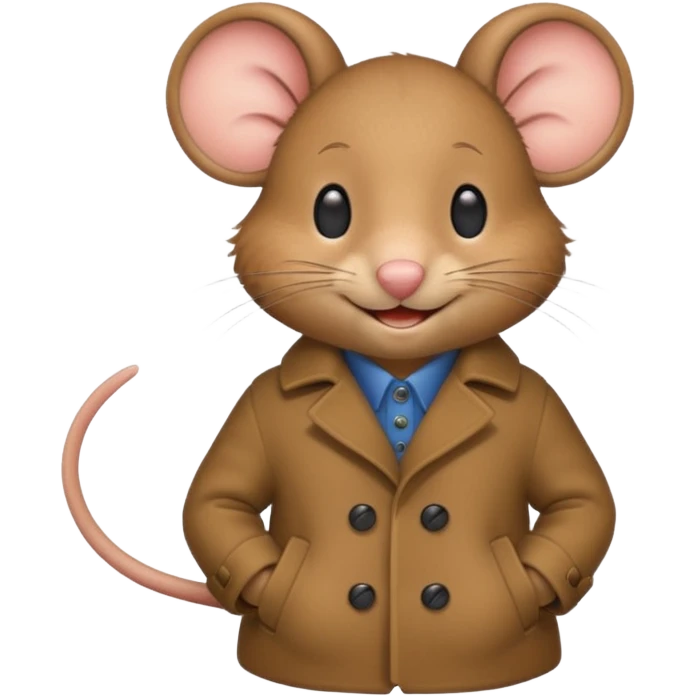 mouse wearing coat emoji