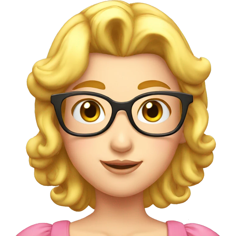 princess peach in a glasses emoji