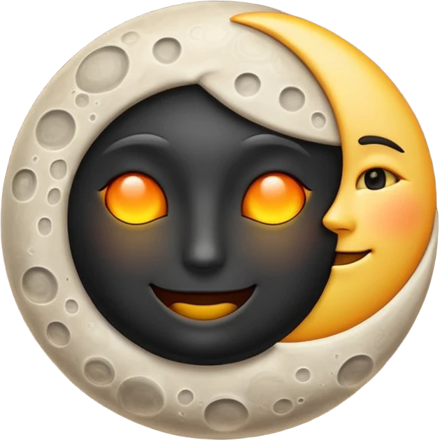 Genarate me a emoji of Drak mode moon and bright mode sun Like we got In our mobile phones emoji