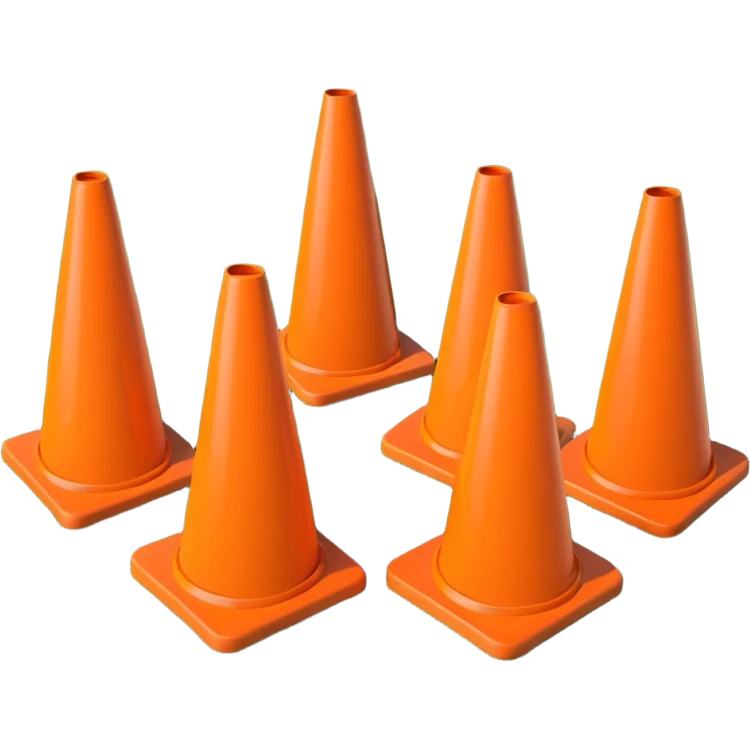 Cones used for soccer training  emoji