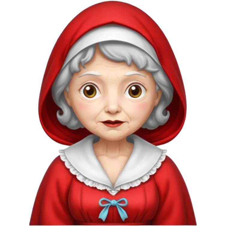 the Big Bad Wolf disguised as Little Red Riding Hood's grandmother emoji