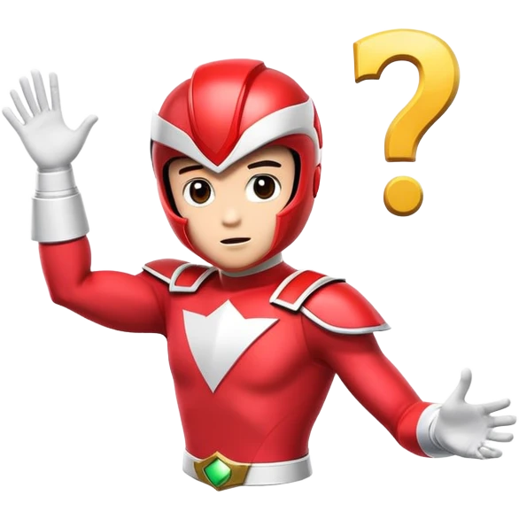 power ranger with question marks above head emoji