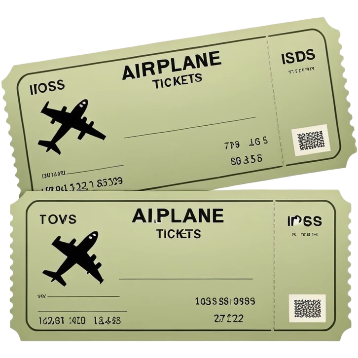 Two pale olive airplane tickets emoji