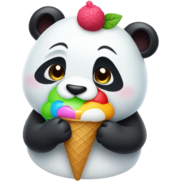 Panda eating ice cream emoji