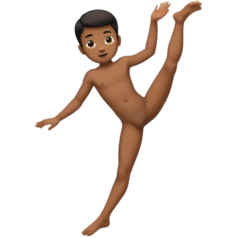 Younger  balck kid naked  leg up emoji