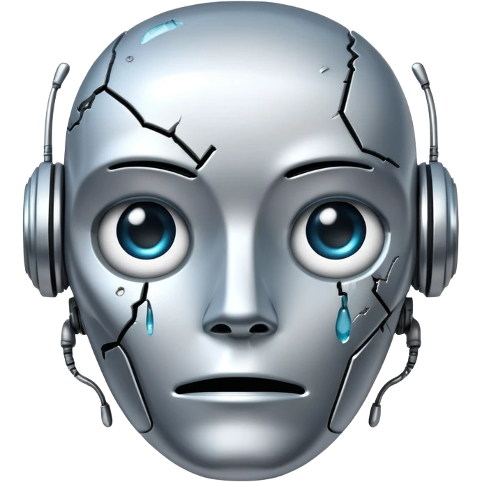 crying robot face emoji