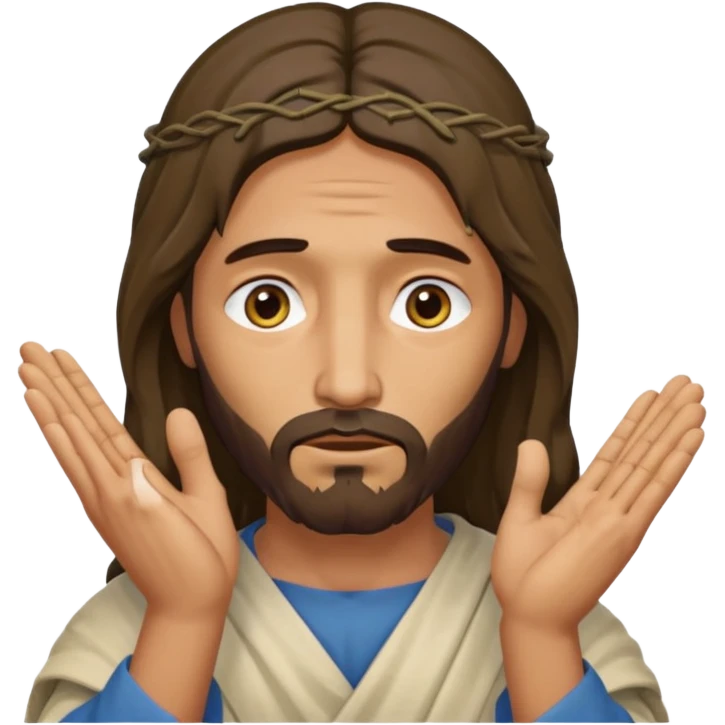 my workmate accidentally misspelled "Jesus christ" as "Jesbus christ", make an emoji of jesus with his hands on his face looking like hes ironically in pain emoji