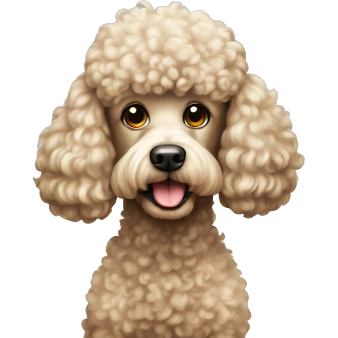 Poodle dog with a bad emoji