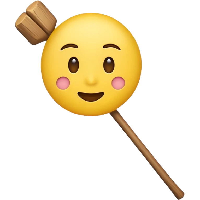 normal emoji with a stick coming from the front emoji