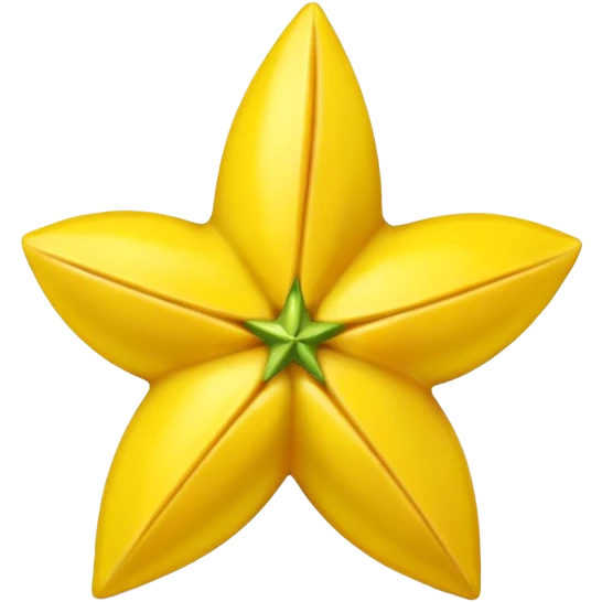 carambola with soft shadow, simple, shiny emoji